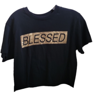 Black and gold crop top